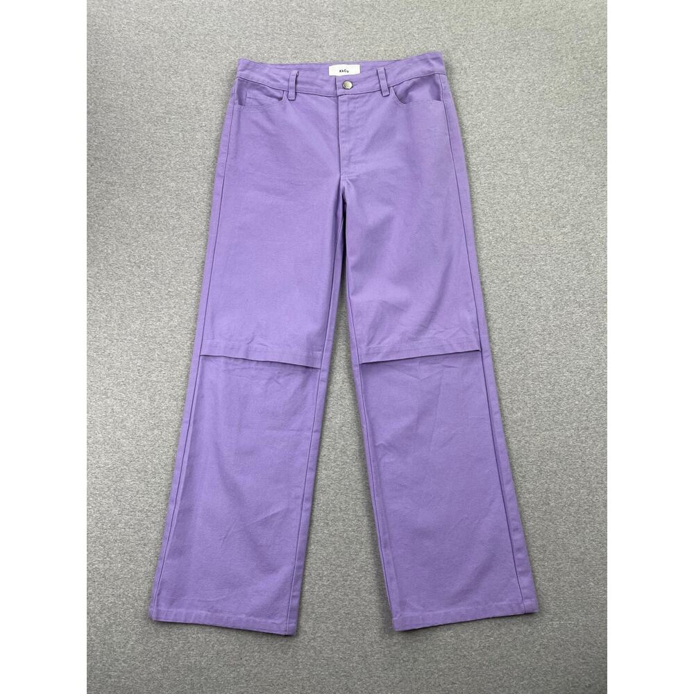 KkCo Knee Vent Straight Leg Pants Womens 27 Lavender Purple Jeans 100% Cotton